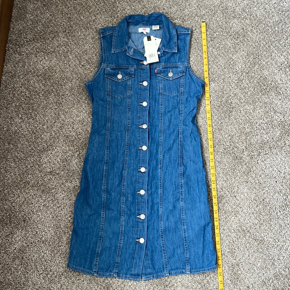 NWT Levi’s denim blue button up sleeveless dress size Small